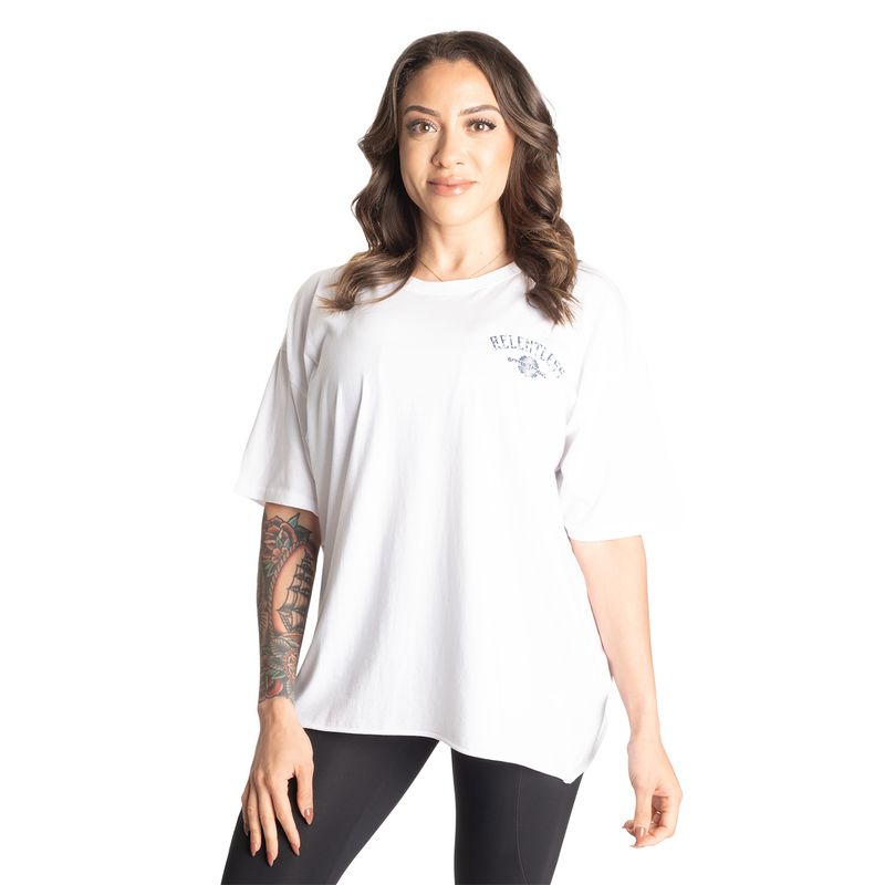 Better Bodies Relentless Oversized Tee - White/blue