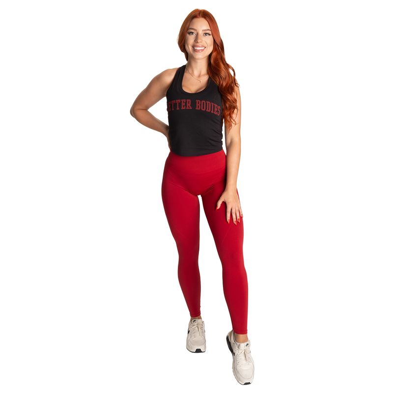 Better Bodies BB Crop T-Back - Black/Red