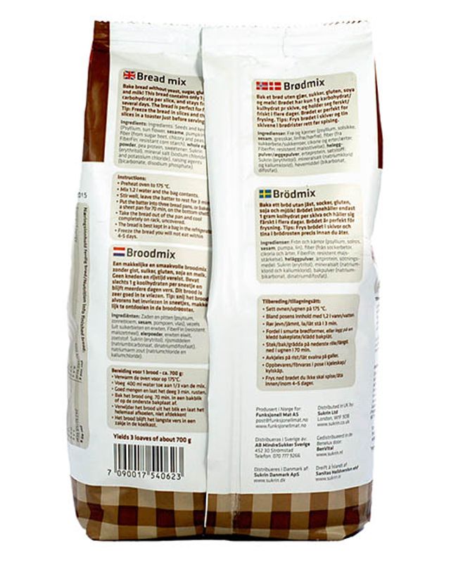 Sunnere Brødmix Fiberbrød 1kg