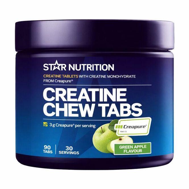 Hovedbilde Star Nutrition - Creatine Chew Tabs Green Apple 90stk