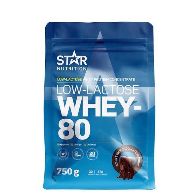 Hovedbilde Star Nutrition - Whey-80 Low Lactose Double Rich Chocolate 750 g