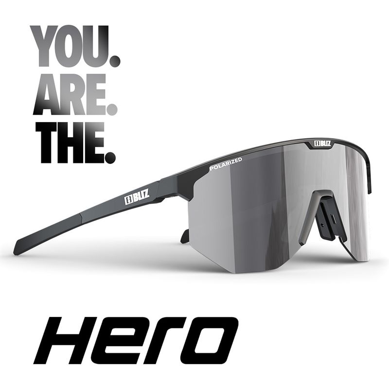 Bliz Hero Polarized - Matt Black, Smoke w/Silver Mirror Polarize