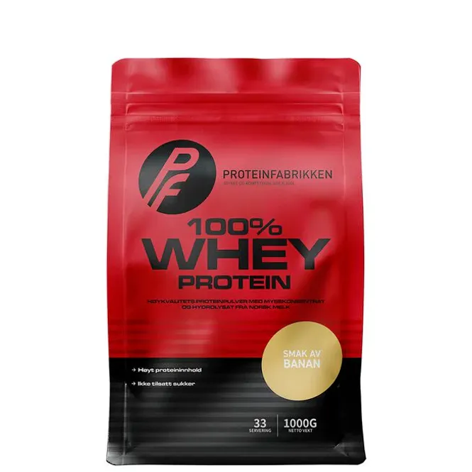 Hovedbilde PF - 100% Whey Protein - Banan 1000g