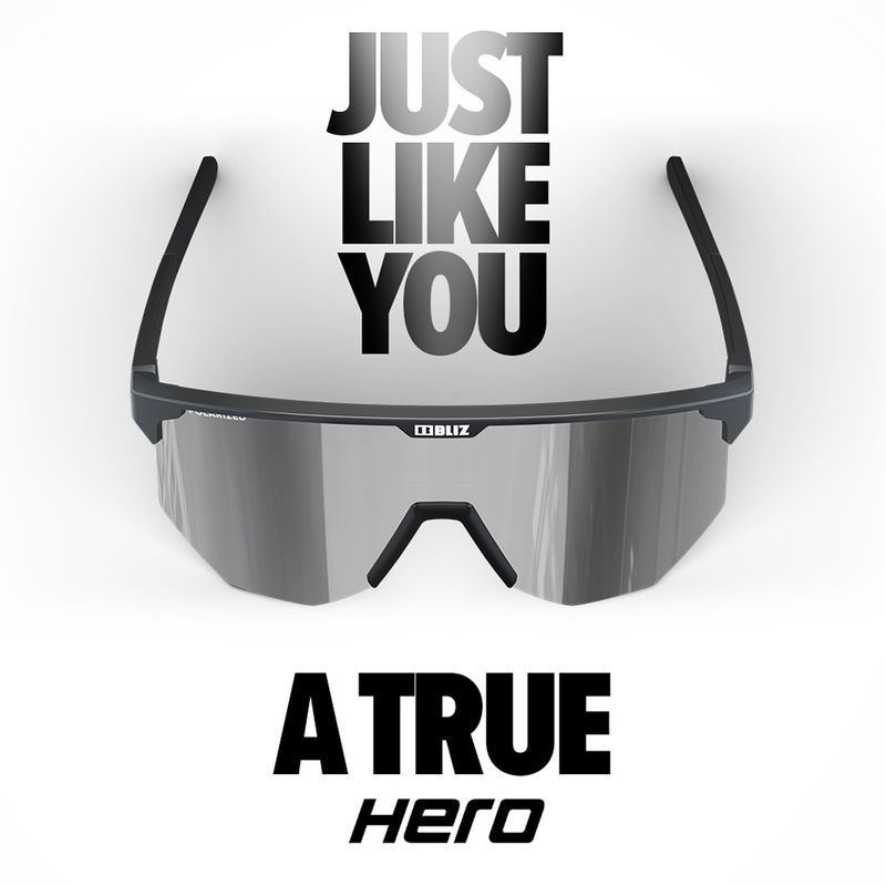 Bliz Hero Polarized - Matt Black, Smoke w/Silver Mirror Polarize