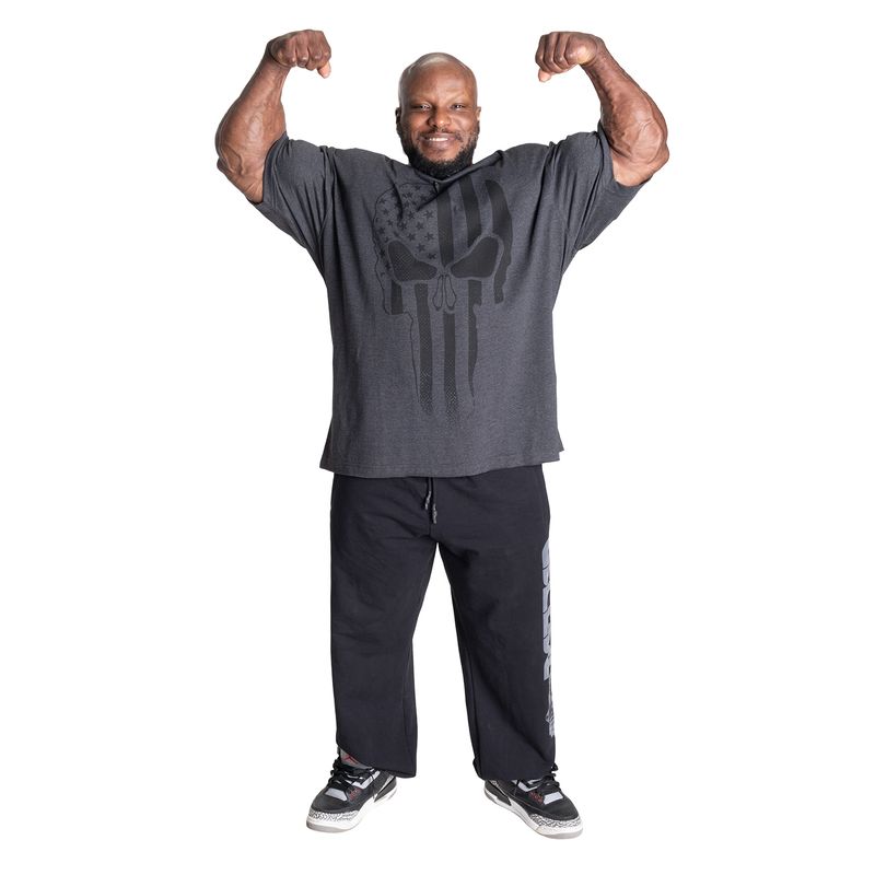 Better Bodies Skull Union Iron Tee - Dark Grey Melange
