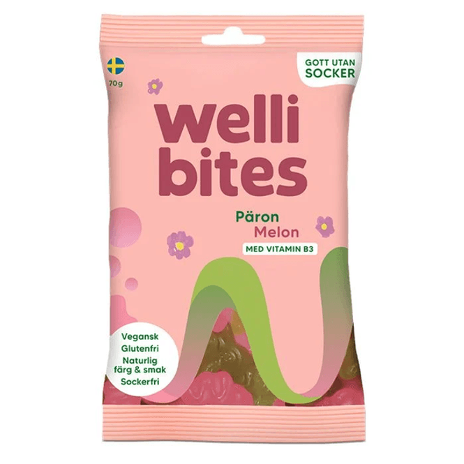 Hovedbilde Wellibites - Pære & Melon 70g