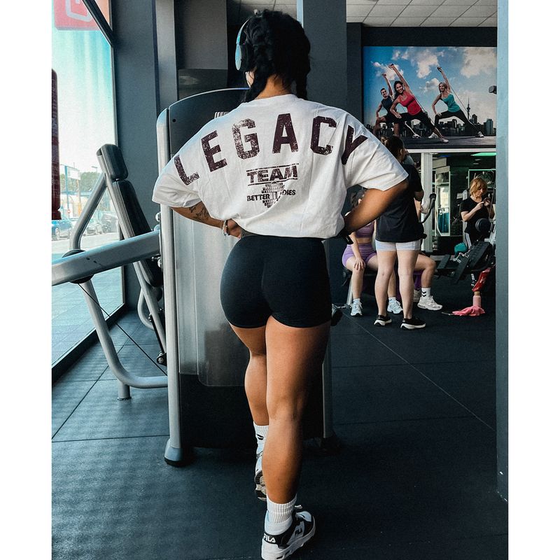 Better Bodies Legacy Oversized Tee - White/Maroon